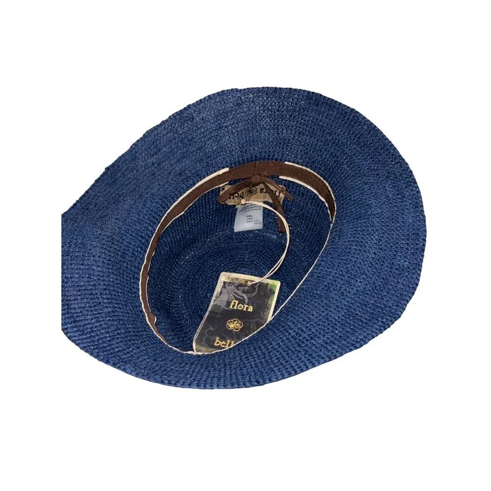 florabella Dylan Bucket Hat in Mdinight Navy One Size New Womens Bucket Sun